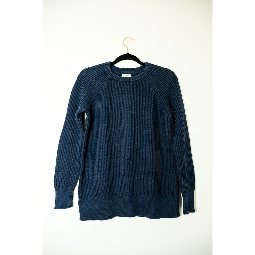 L.L. Bean Sweater Blue XS Reg ribbed Cotton 509330